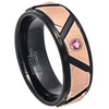 Black & Rose Gold IP Tungsten Carbide Wedding Band with