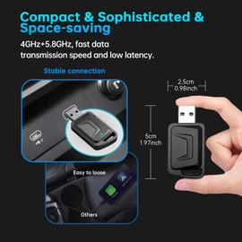 LUSSUVOX CarPlay Smart Box,Wireless CarPlay Adapter, converts Factory Wired to Wireless CarPlay dongle, Plug and Play