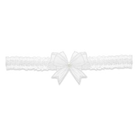 White Lace Bow Floral Garters, Wedding Garters for Bride Vintage Pearl Lace Garter Bowknot Stretch Thigh Garter Elastic Leg Garters Wedding Party Porm Body Accessories for Women Girls