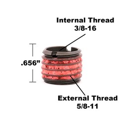 E-Z LOK - 335-6 E-Z Lok Externally Threaded Insert, C12L14 Carbon Steel, Meets AISI 12L14, 3/8"-16 Internal Threads, 5/8"-11 External Threads, 0.656" Length, Made in US (Pack of 5)