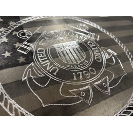 Combo Laser & Diamond Engraved US Coast Guard Car Tag Vanity License Plate Gift