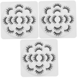 Ipetboom 3sets Natural Curly Eyelashes Set 3d False Eyelashes for Stage Cosmetics Easy to Wear 7pairs*3