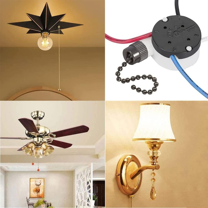 2PS Ceiling Fan Switch Zing Ear ZE-208s E89885 3 Speed