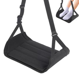 nestery Foot Hammock for Plane Travel, Extended Adjustment Strap Airplane Foot Rest, Airplane Foot Hammock for Travel Accessories, Bamboo Board Support, Easy to Storage