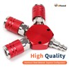 Ufixed Non Rust 3 Way Air Hose Splitter 1/4 NPT