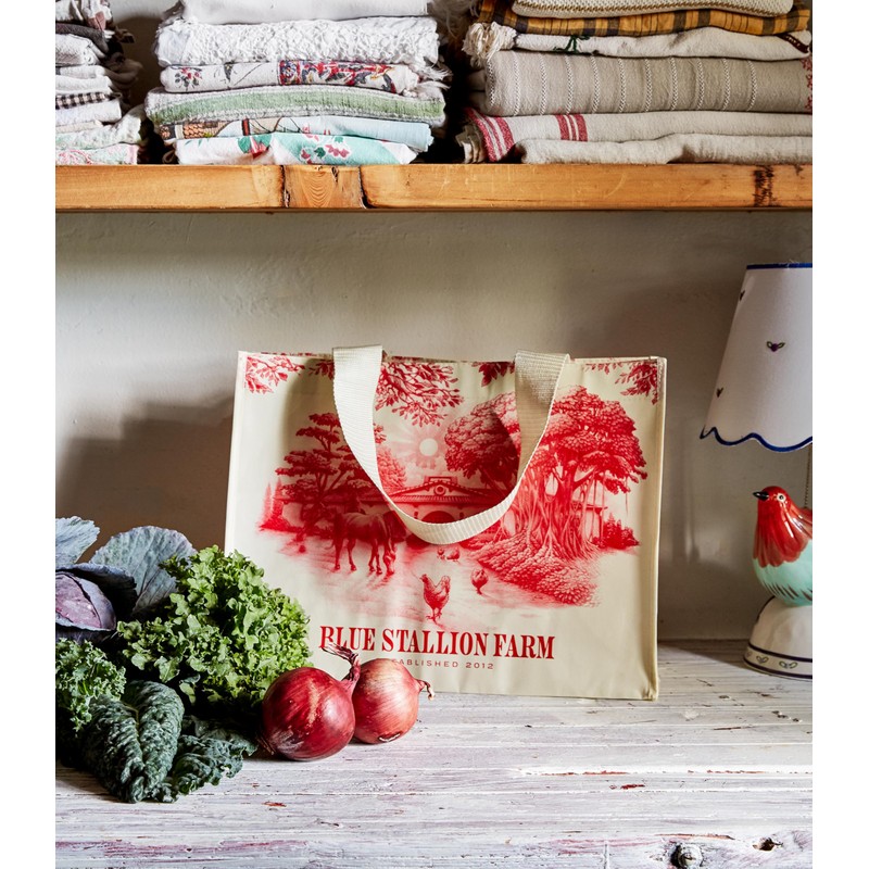 Blue Stallion Market Shopping Bag