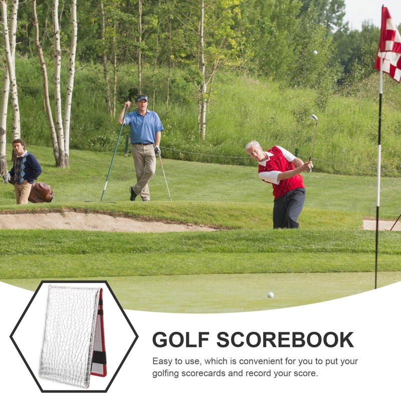 SEWACC Portable Golf Scorebook Leather Cover Stylish Scorecard Holder for
