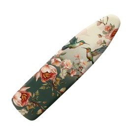 Oamsistay Hummingbird Floral Ironing Board Cover with Elastic Edge Non Stick Scorch Stain Resistant Cover Heavy Duty Iron Pad Covers Standard Boards with Hook and Loop Fastener Strap