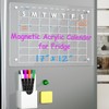 Magnetic Acrylic Calendar for Fridge 17"x12" Clear Dry Erase Calendar