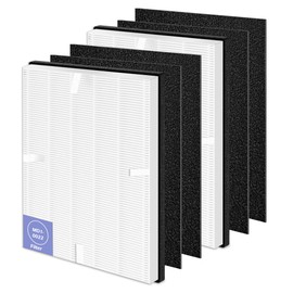 Popurure MD1-0022 Replacement Filter Compatible with Vornado Air Purifier, Model AC300 AC350 AC500 AC550 PCO200 PCO300 PCO375DC PCO500 PCO575DC, with 2 HEPA Filter MD1-002 + 4 Carbon Filter MD1-0023