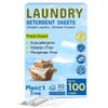 Eco-Friendly Laundry Detergent Sheets, 100 Loads (50 Sheets) Fresh Scent,