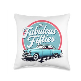 Sock Hop, The Fabulous Fifties, Classic Car, Throw Pillow