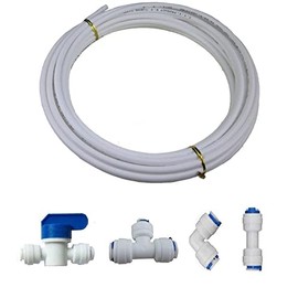 MATTOX 3/8 inch RO Water blue Tubing, Hose Pipe for RO Water purifiers System,+quick connector 4pcs. (tubing 2meters)(white)