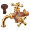 Kakudai 704-118-13 Garden All-Purpose Home Double Mouth Faucet (Retro) (03225751-001)