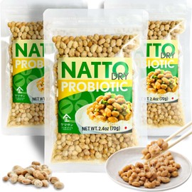 YAMASAN KYOTO UJI Japanese Natto Fermented Soybean 3 Set, Freeze-Dried Natto Beans, Japanese Probiotic and Prebiotic Superfood - Vitamin K, Low Sodium, Non-GMO, Vegan, Made in Japan, Set of 3, 3 x 70g(2.4oz)