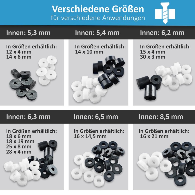 My Plast 200 Pcs Black Plastic Spacer Sleeves for Patio