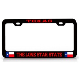 Custom Brother - Texas The Lone Star State Texas Metal Car SUV Truck License Plate Frame Bl p61