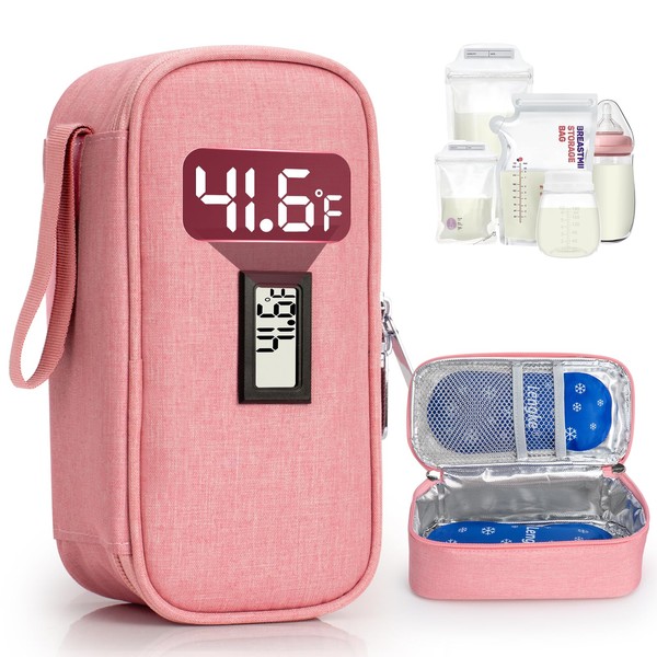 WIBOND Breast Milk Cooler Travel Bag, Real-Time Temperature Display, Holds