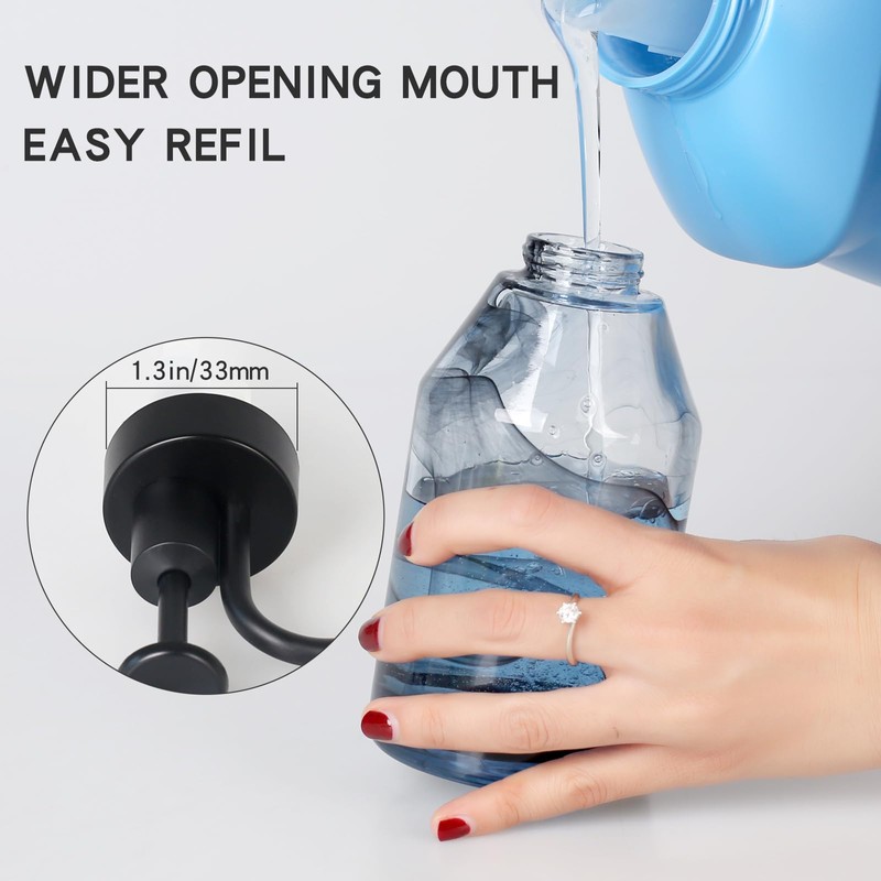 Glass Soap Dispenser for Kitchen and Bathroom Counter, Gothic Decor,12.5