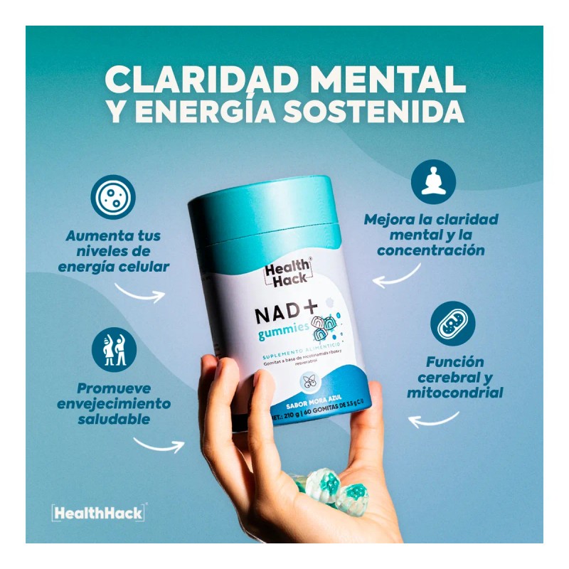 Nad+ Resveratrol Gomitas 60 Gummies Para 1 Mes Health Hack