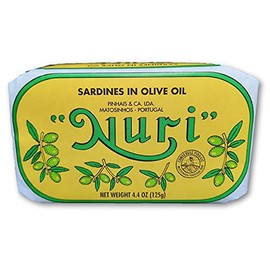 Nuri- Sardinas portuguesas NURI en aceite de oliva, paquete de 2 (latas de 4,4 oz)