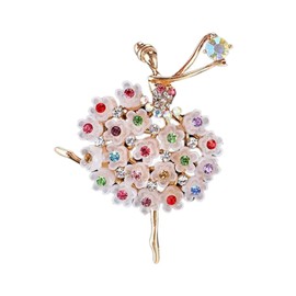 Wohlstand 1 x Vintage Style Rhinestone Crystal Brooch Pin Women's Brooch Creative Ballet Girls Alloy Brooches Clothing Decoration Women's Brooch Jewellery Accessories Coat Shirt Decorative Brooch,