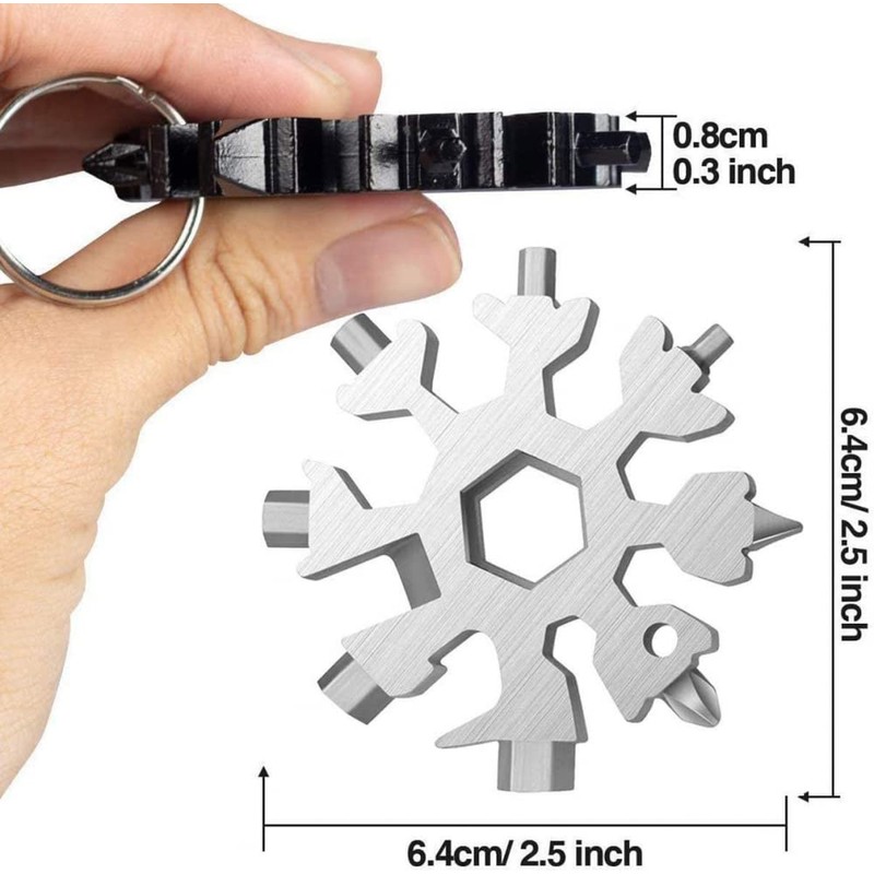 18-in-1 Snowflake Multitool, Snowflake Screwdriver Tactical Tool for Bottle Opener/Outdoor