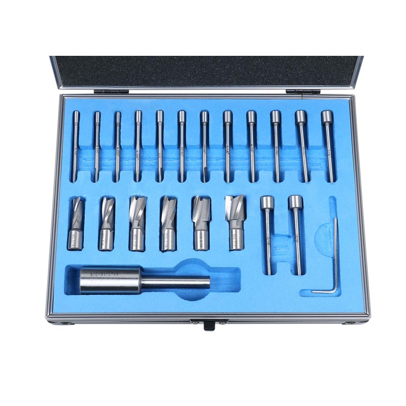 Accusize Industrial Tools 21 Pcs Hss Interchangeable Pilot Counterbore Set,