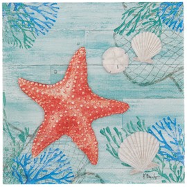 Celebrar el hogar beach-themed 3 toallitas de papel servilletas de cóctel, Clearwater cangrejo y estrella de mar, 20-unidades