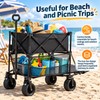 2-Tier Folding Utility Wagon for Outdoor Transport - 220 lb