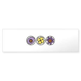 CafePress Flowers 10"x3" Rectangle Vinyl Bumper Sticker Car Decal