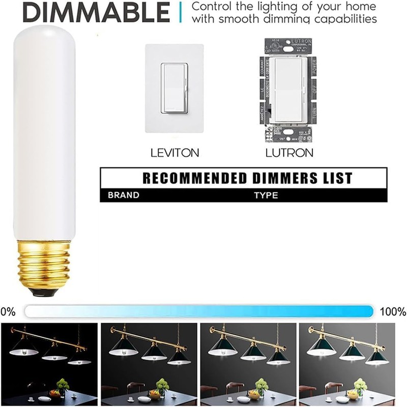 SCOMX 25 Watt T10 Frost Tubular Incandescent Light Bulb, Showcase