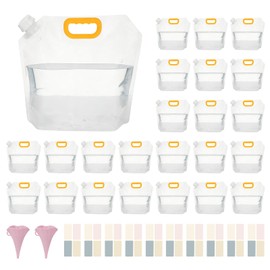 JIABEIUS 24 Pcs 1.3 Gal Collapsible Water Storage Bag, Emergency Water Jug