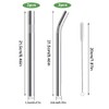 4-Pack Stainless Steel Straws, 12mm&8mm Extra Wide Reusable Metal Smoothie/Milkshake