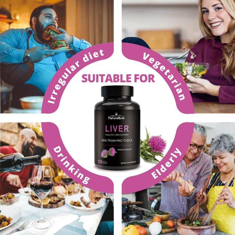 NATUREBULK Premium Liver Support Complex - 120 Capsules with TUDCA,
