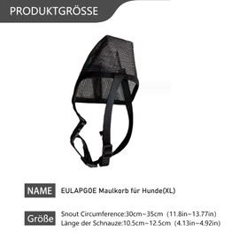EULAPGOE Muzzle for Dogs, Dog Muzzle Soft and Comfortable, Mesh Dog Muzzle Adjustable Breathable Muzzle for Small Medium Large Dogs (XL)