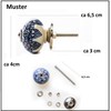 Knober 10 pieces in white ALBA white, decorated, stainless steel