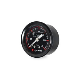 Grams Performance 120psi Fuel Pressure Gauge Blk Face G2-99-1200, Black