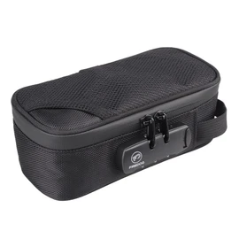 FIREDOG Smell Proof Bag with Lock, Carbon Lined Smell Proof Case Containers for Travel Storage (Black, 8x4x2.75 Inch)
