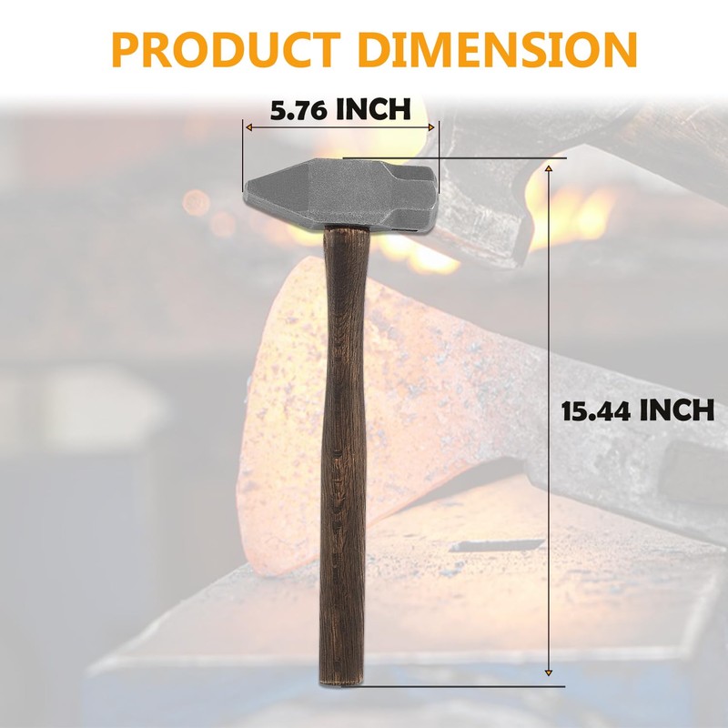 4LB Blacksmith Hammer Blacksmithing Handmade Forge Hammer Knife Making Bladesmith