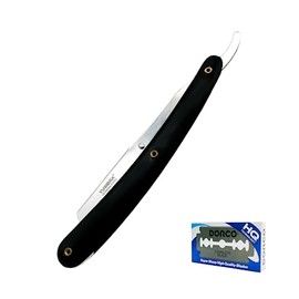 Porta Navaja de Barbero, Acero Inoxidable, Afeitar,Calidad Profesional Acero Aleman (NEGRO)