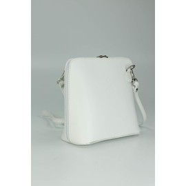 Belli Women's Italian Leather Bag Shoulder Bag Handbag - 17 x 16.5 x 8.5 cm (W x H x D) White