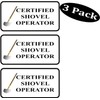 3 Pack Certified Shovel Operator Funny Work Hard Hat Biker