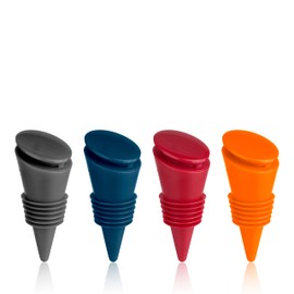 Innovine Silicone Bottle Stoppers, Reusable Wine and Beverage Seals, Leak Proof, Airtight Closure for Freshness, Fits Most Standard Bottles, Durable & Easy to Use, Set of 4, Vibrant Colors