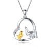 CUPENDA Chicken Necklaces Sterling Silver Chicken Mum Child Heart Pendant