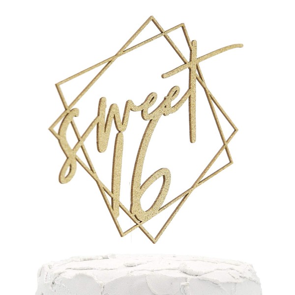 NANASUKO 16th Birthday Cake Topper - Sweet 16 - with