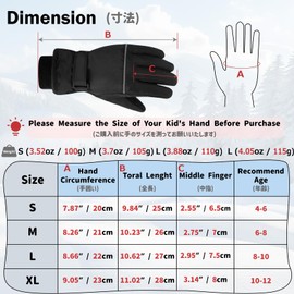 Azarxis Kids Winter Gloves Children Waterproof Ski Snow Warm Cold Weather Gloves for 4-12 Years Old Boys Girls Snowboard (Black, Medium)