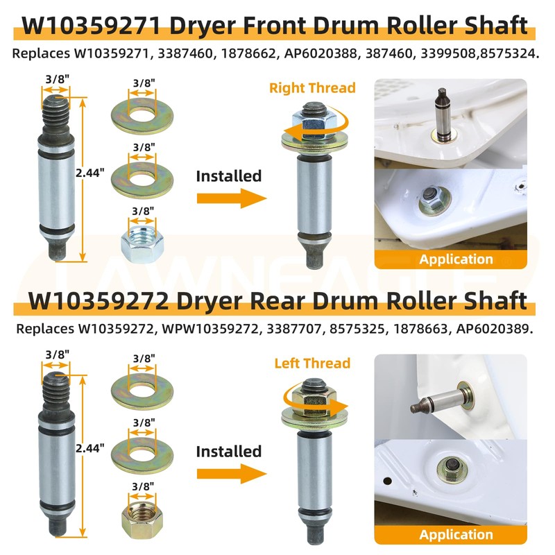 LAWNEAGLE 4392067 Dryer Repair Kit - Includes WPW10314173 Drum Support