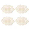 sourcing map 4 Pcs 16x10 Inch Handmade Crochet Doilies, Polyester