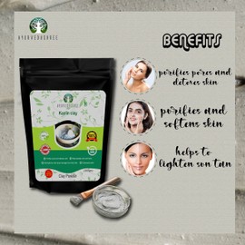 AYURVEDASHREE Kaolin Clay Powder 200 Gm - Gentle Exfoliator, Excellent for Skin Treatment